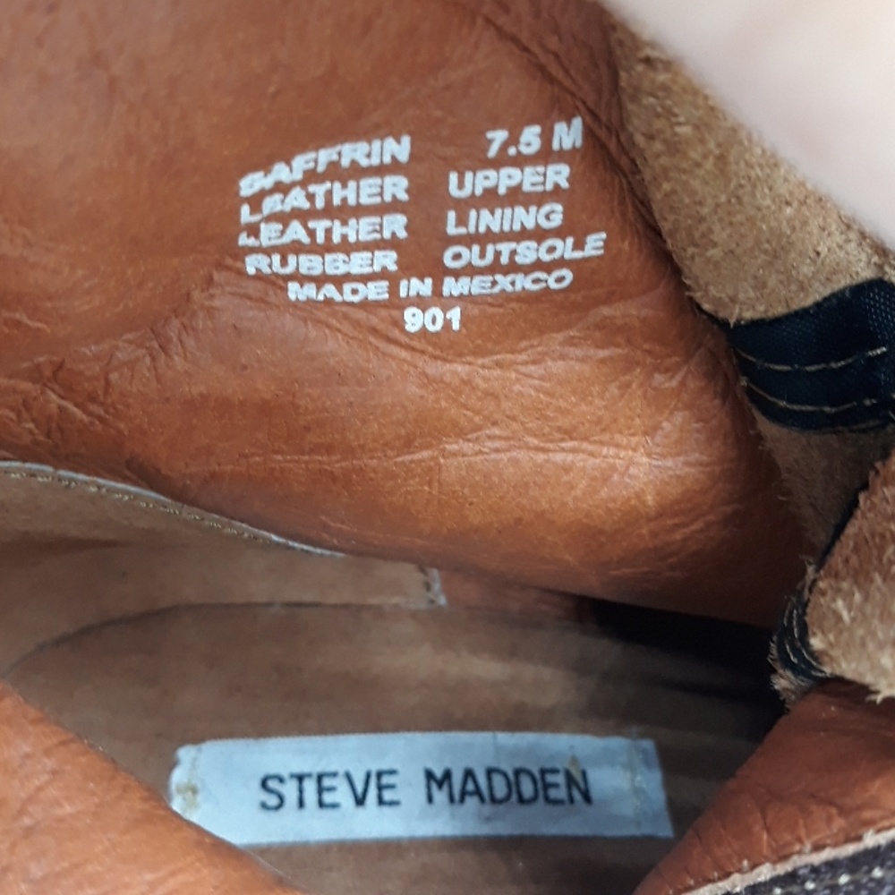 Steve Madden Saffrin Leather Boots Sz 7.5 - Picture 4 of 8